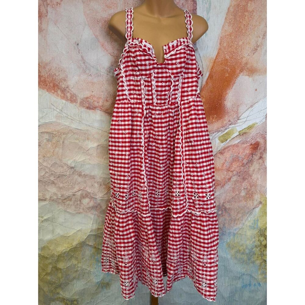 Anthropologie Sleeveless Sweetheart Gingham Midi Dress $248 - Picture 8 of 11